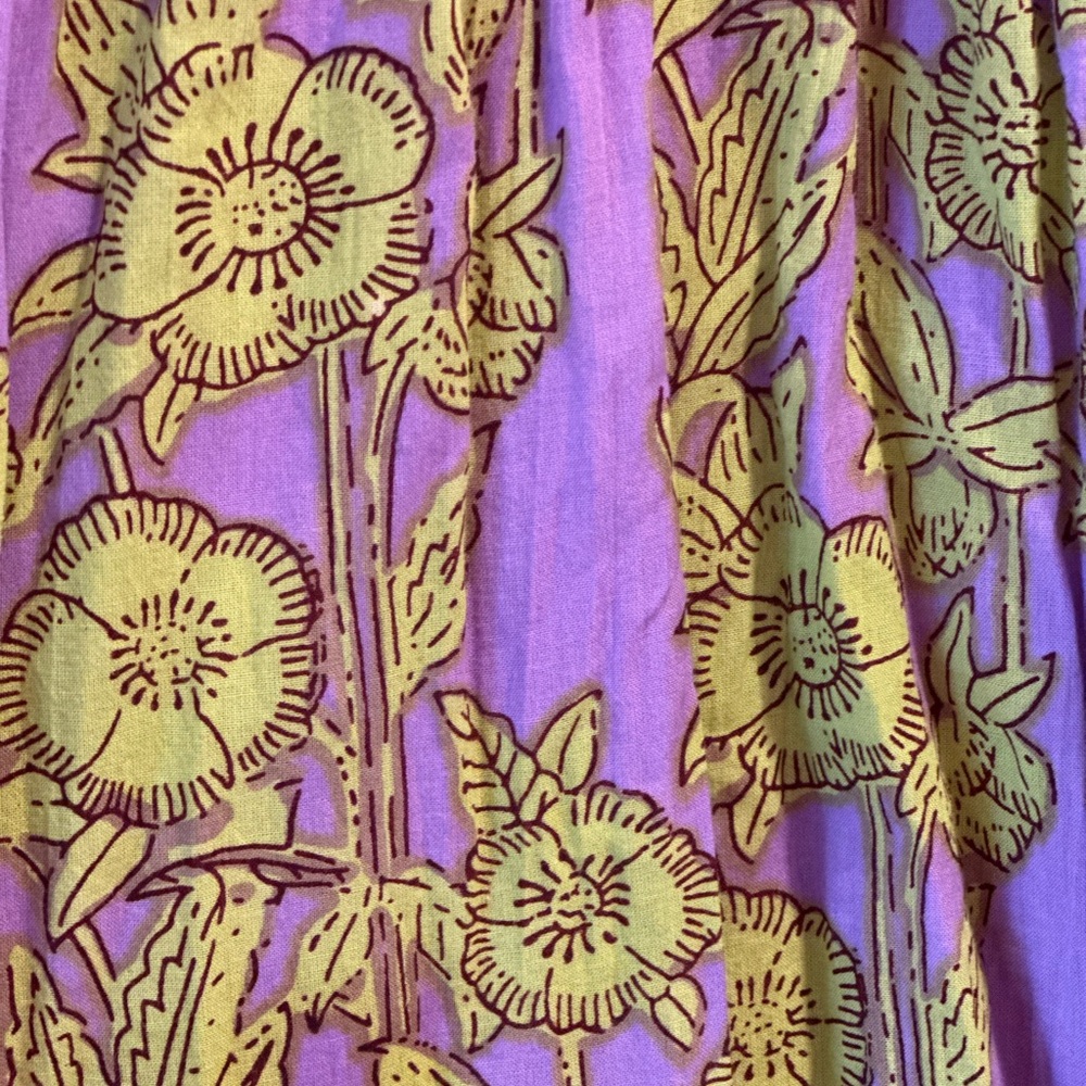 Pink Chicken Purple and Yellow Floral Kids Dress